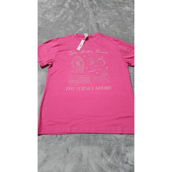 Victoria's Secret Pink Small Pink Jersey Shore Campus Tee NWT - Picture 1 of 7